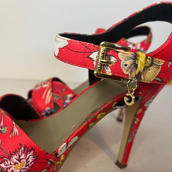 Womens G by GUESS Cenikka Platform Ankle Strap Sandals - 8 1/5  Red Multi - Picture 2 of 9